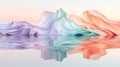 Abstract landscape of flowing fabrics reflected in water Royalty Free Stock Photo
