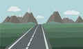 Abstract Landscape with Highway Road. Vector Illustration