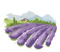 Abstract landscape -- lavender field Royalty Free Stock Photo