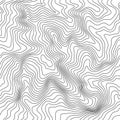 Abstract Landscape Map with Lines. Vector Topography Seamless Pattern. Contour Card Texture