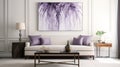 Abstract Landscape Painting: Purple Tree In Grey