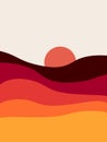 Abstract landscape with sea at sunset Royalty Free Stock Photo
