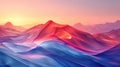 Abstract landscape of seamless gradients, featuring non-existent geometric shapes morphing into each other, showcasing a