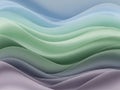 Abstract landscape of smooth undulating waves in a gradient of soft blues greens and purples creating a serene and calming visual Royalty Free Stock Photo