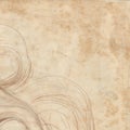 Abstract landscape type, spray watercolor and sepia pencil. Imitation of old parchment. Old paper. For background Royalty Free Stock Photo