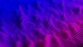 Abstract landscape with wavy slices. Audio paper cut equalizer. Layered data graph in blue and violet colors. 3d render