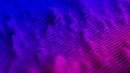 Abstract landscape with wavy slices. Audio paper cut equalizer. Layered data graph in blue and violet colors. 3d render