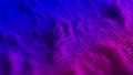 Abstract landscape with wavy slices. Audio paper cut equalizer. Layered data graph in blue and violet colors. 3d render