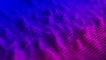 Abstract landscape with wavy slices. Audio paper cut equalizer. Layered data graph in blue and violet colors. 3d render