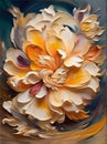 Abstract large beautiful flower. Impressionism style oil painting