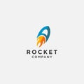 Abstract launched rocket logo icon vector template Royalty Free Stock Photo