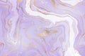 Abstract lavender liquid marble or watercolor background with glitter foil textured stripes. Violet marbled alcohol ink