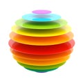 Abstract layer rainbow colored sphere