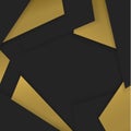 Abstract layered black and gold colors square background