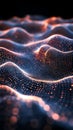 Abstract Layered Data Pattern with Overlapping Grids and Vibrant Glow in 3D Visualization