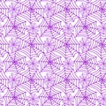 Purple Halloween cobwebs seamless pattern