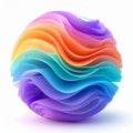 Abstract Layered Sphere Sculpture with Gradient of Pastel Colors on White Royalty Free Stock Photo