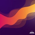 Abstract Layered Wave Design. Wave shapes colored purple, pink and orange. Royalty Free Stock Photo