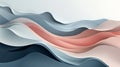 Abstract Layered Waves in Soft Blues, Pinks and Greys