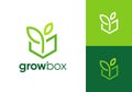 abstract leaf tree box logo. farm agriculture nature growth vector design Royalty Free Stock Photo