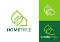 abstract leaf tree with home logo design vector Royalty Free Stock Photo