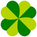 Abstract 4-leafed clover graphic Luck, fortune concept