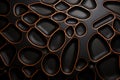 Abstract Leatherwork: Intricate Geometric Patterns on Matte Black Leather Royalty Free Stock Photo