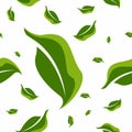 Abstract Leaves Seamless Pattern Design. Tea Leaf Background Royalty Free Stock Photo