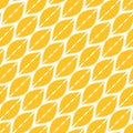 Abstract leaves seamless pattern. Yellow geometric background with diagonal mesh Royalty Free Stock Photo