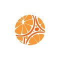 Abstract Lemon pattern logo flat vector design template