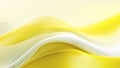 Abstract lemon yellow waves design with smooth curves and soft shadows on clean modern background