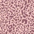 Abstract leopard pattern. Trendy seamless vector print. Animal spots on pink background. Cheetah skin texture. Royalty Free Stock Photo