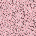 Abstract leopard skin vector seamles pattern. White pink and black irregular brush spots and gray backgrounds. Abstract wild