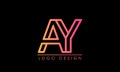 Abstract letter AY YA A Y logo. This logo icon incorporate with abstract shape in the creative way. It look like letter AY.