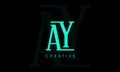 Abstract letter AY YA A Y logo. This logo icon incorporate with abstract shape in the creative way. It look like letter AY.