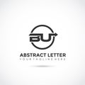 Abstract Letter BU Logo Design with Up Arrow. Vector Illustrator Royalty Free Stock Photo