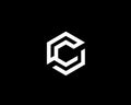 Abstract letter C vector logo icon design modern minimal style illustration. Hexagon alphabet emblem sign symbol mark