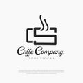 Abstract letter coffee cup logo design template.coffee cup icon symbol C,H