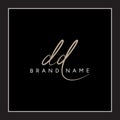 Handwritten Signature logo for Initial Letter DD - Vector Logo Template for Alphabet D and D Royalty Free Stock Photo