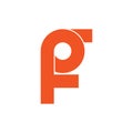 Abstract letter fp simple loop logo vector Royalty Free Stock Photo