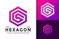 Abstract Letter G Hexagon Logo Logos Design Element Stock Vector Illustration Template Royalty Free Stock Photo