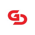 Abstract letter gd simple geometric linked logo Royalty Free Stock Photo