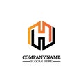 Abstract letter H Hexagon vector logo design template.impossible font ,symbol, alphabet,Letter H Royalty Free Stock Photo