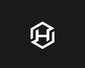 Abstract letter H vector logo icon design modern minimal style illustration. Hexagon alphabet emblem sign symbol mark