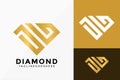 Abstract Letter J and G Diamond Gold Jewellery Logo Vector Design. Brand Identity emblem, designs concept, logos, logotype element