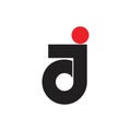 Abstract letter jd simple loop logo vector Royalty Free Stock Photo