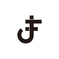 Abstract letter jf geometric dots design logo vector