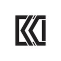 Abstract letter kc square geometric logo vector