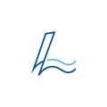 Abstract Letter L Line art logo