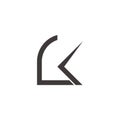 Abstract letter lk simple arrow geometry logo vector